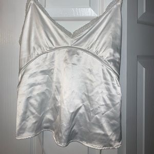 Silk tank top with string to tie in back